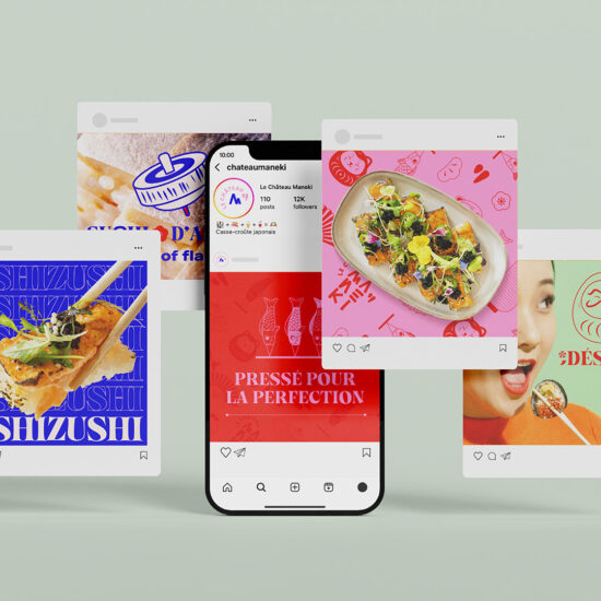 Social media visuals for Le château Maneki